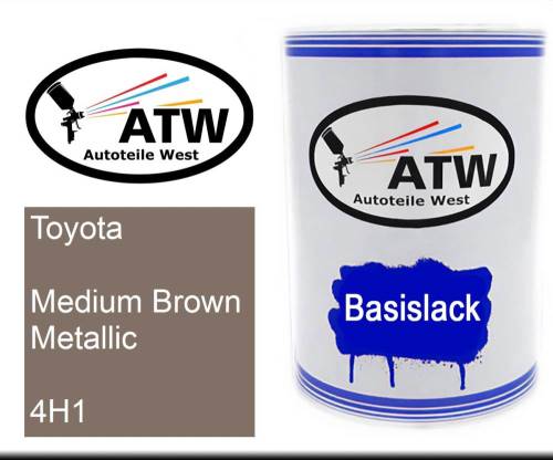 Toyota, Medium Brown Metallic, 4H1: 500ml Lackdose, von ATW Autoteile West.